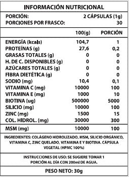 BIOTINA + COLÁGENO 1000MG 60CAPS