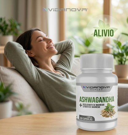 Ashwagandha + Magnesio 1000mg 60 CAPS (estrés y ansiedad)