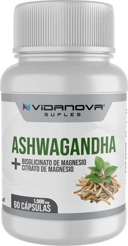 Ashwagandha + Magnesio 1000mg 60 CAPS (estrés y ansiedad)