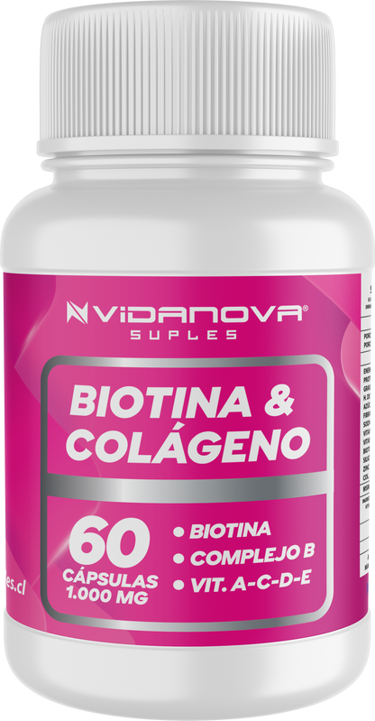 BIOTINA + COLÁGENO 1000MG 60CAPS