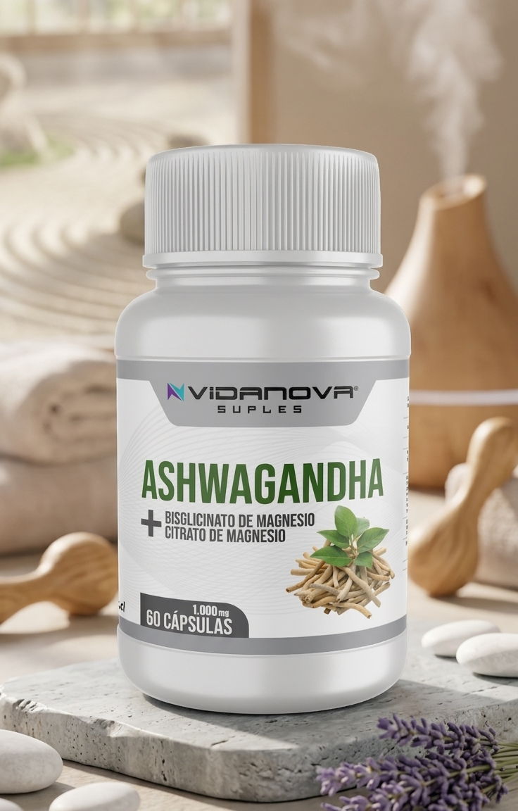 Ashwagandha + Magnesio 1000mg 60 CAPS (estrés y ansiedad)