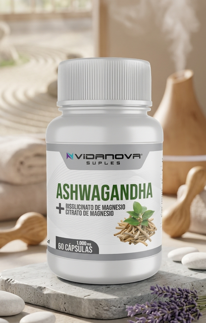 Ashwagandha + Magnesio 1000mg 60 CAPS (estrés y ansiedad)