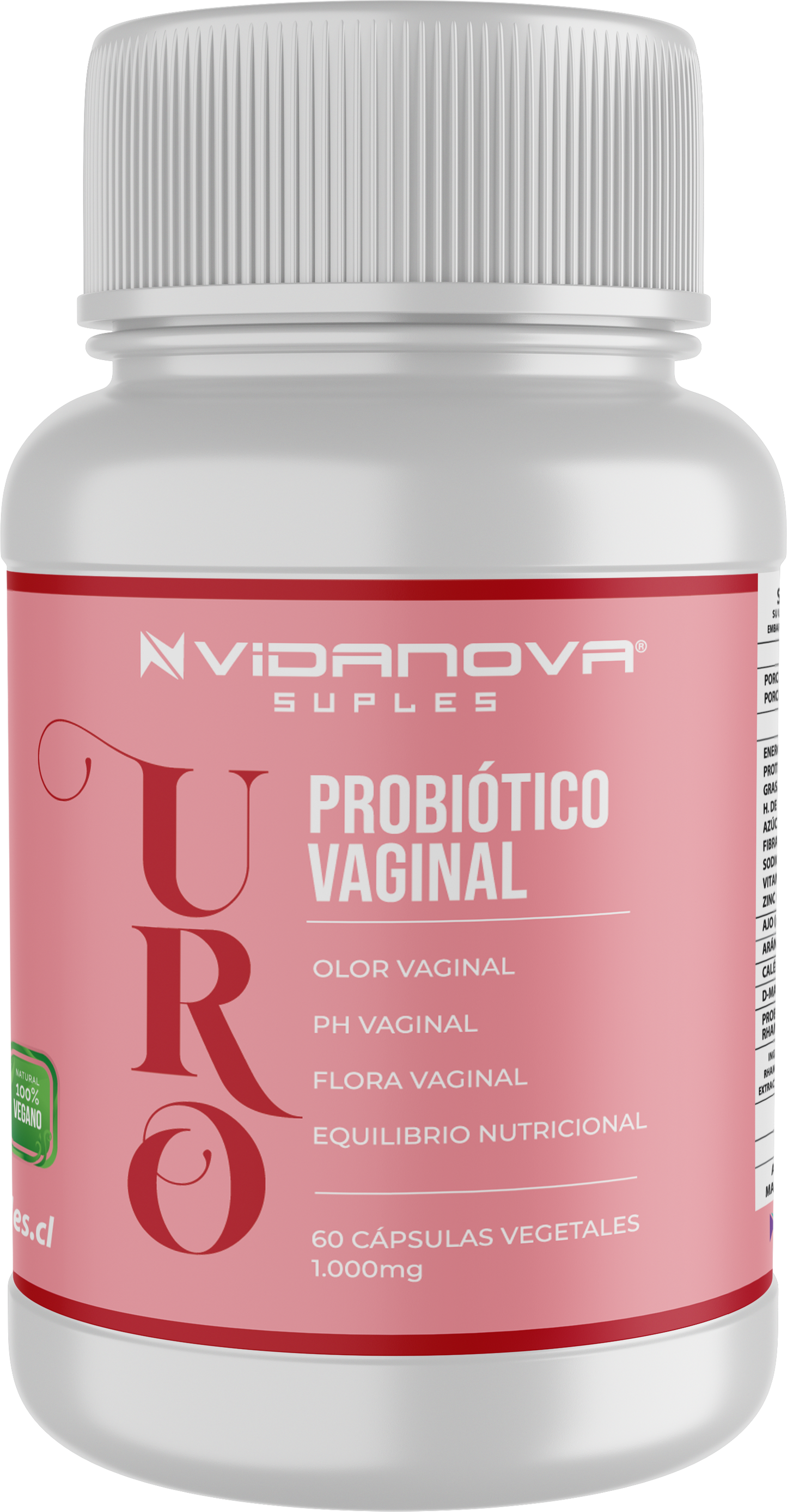 Probiótico Vaginal Uro Natural 60 Cápsulas 1000mg