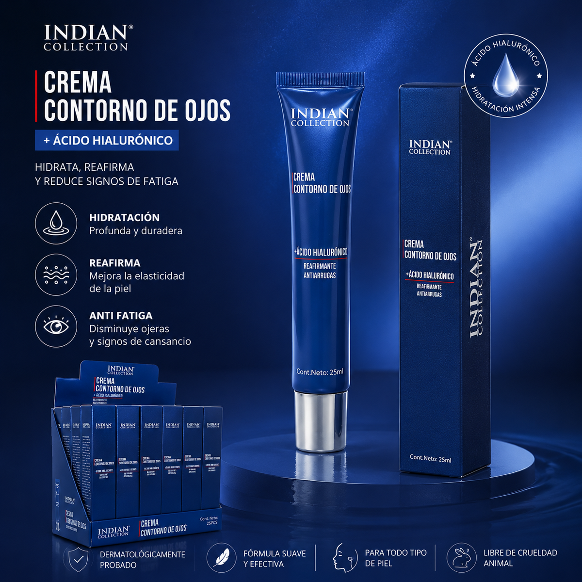 Crema contorno de ojos y labios. Antiarrugas 25ml (2X1) - INDIAN COLLECTION